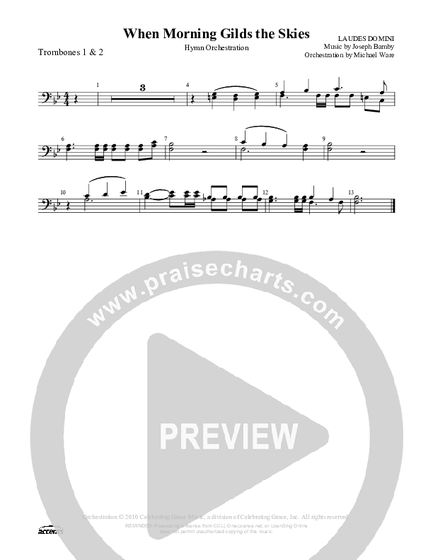 When Morning Gilds The Skies Trombone 1/2 ()