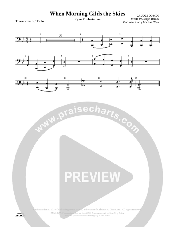 When Morning Gilds The Skies Trombone 3/Tuba ()