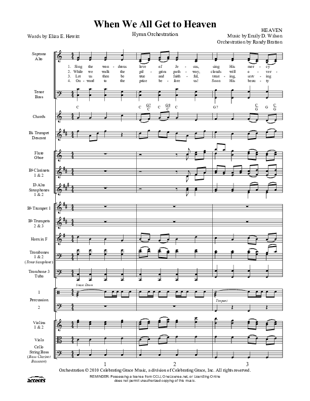 When We All Get To Heaven Orchestration ()