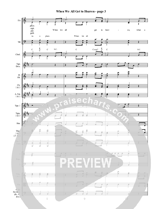When We All Get To Heaven Conductor's Score ()
