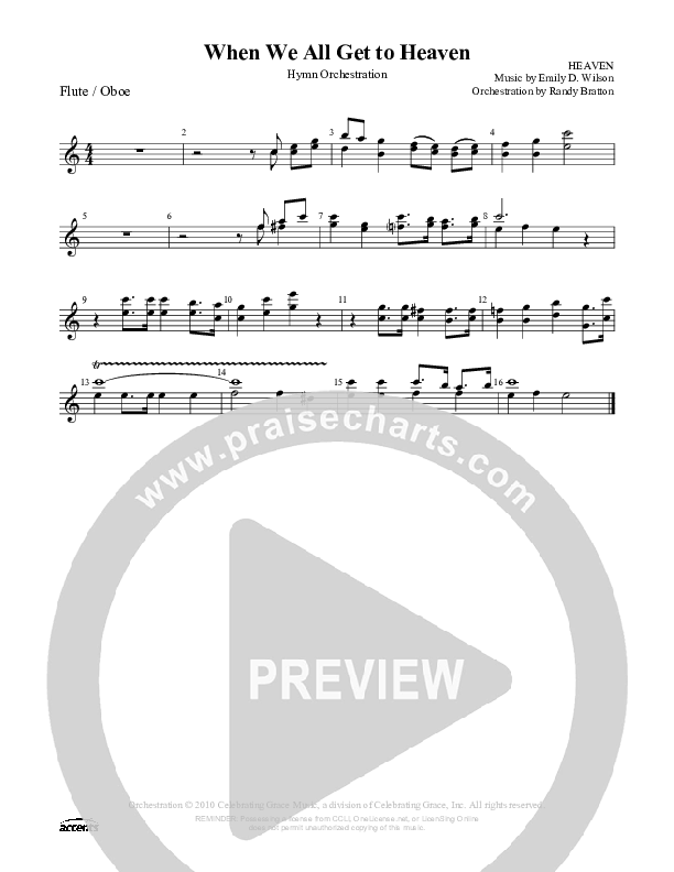 When We All Get To Heaven Flute/Oboe ()
