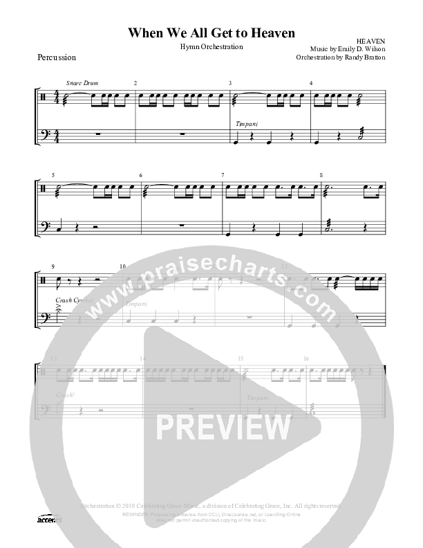 When We All Get To Heaven Percussion ()
