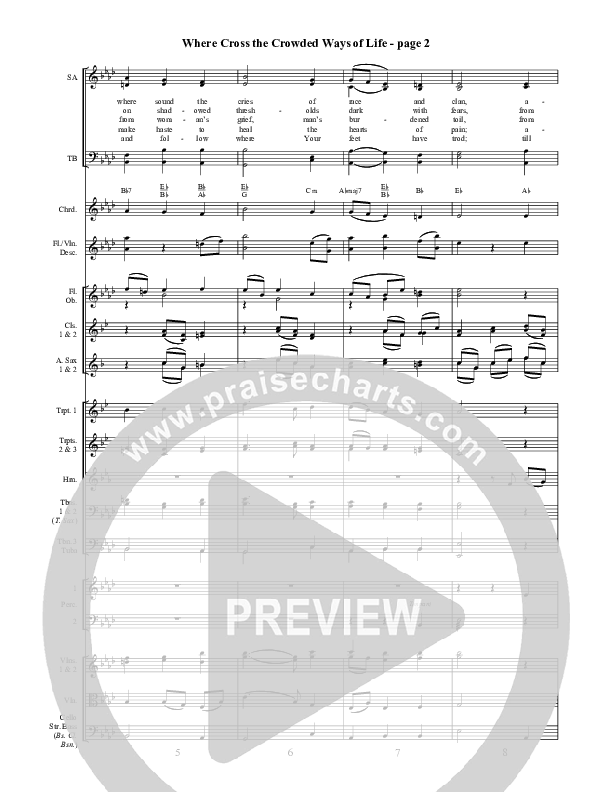 Where Cross The Crowded Ways Of Life Conductor's Score ()