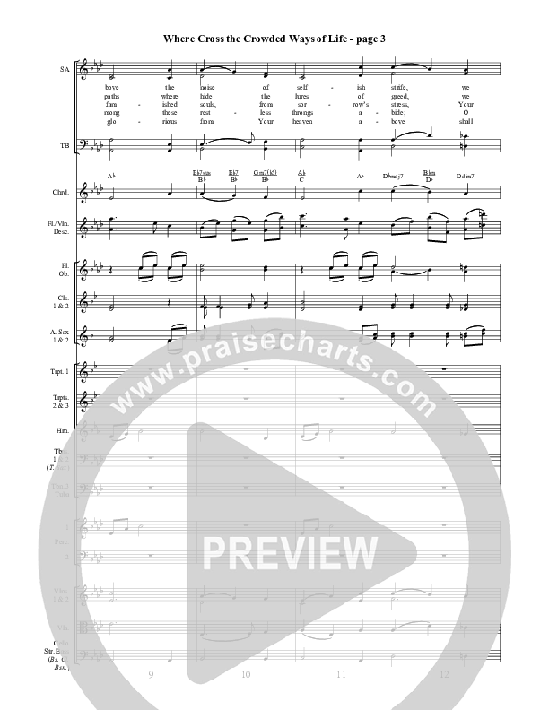 Where Cross The Crowded Ways Of Life Conductor's Score ()