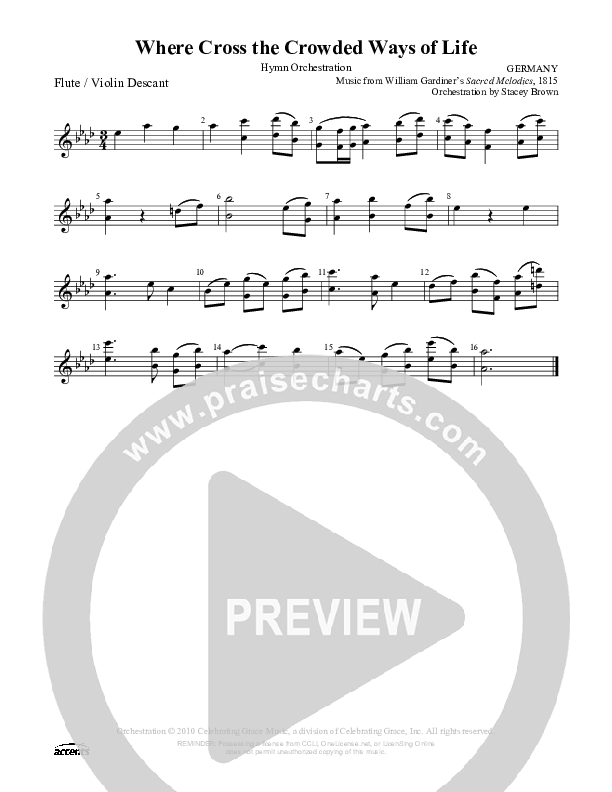 Where Cross The Crowded Ways Of Life Flute ()