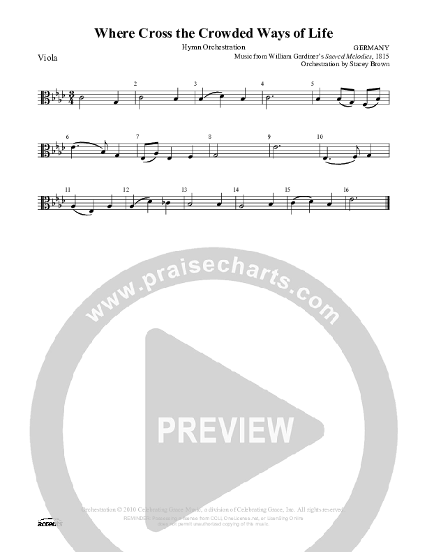 Where Cross The Crowded Ways Of Life Viola ()