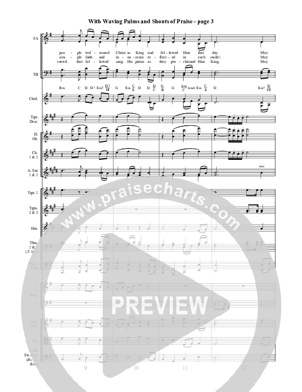 With Waving Palms And Shouts Of Praise Conductor's Score ()