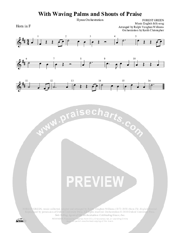 With Waving Palms And Shouts Of Praise French Horn ()