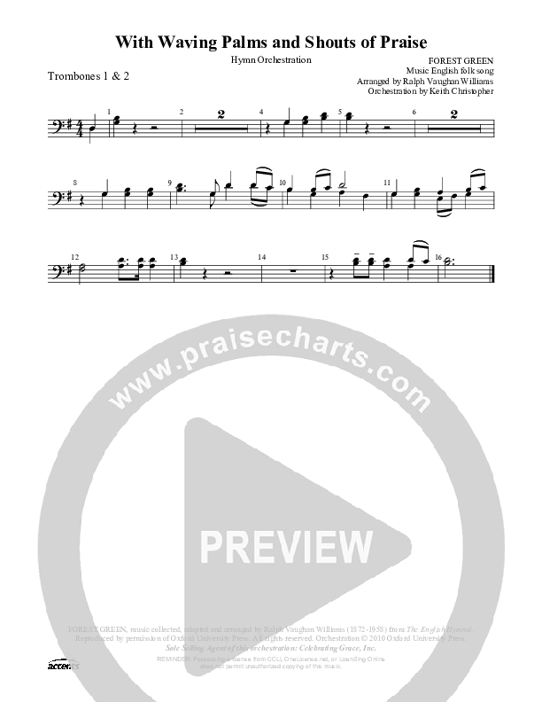 With Waving Palms And Shouts Of Praise Trombone 1/2 ()