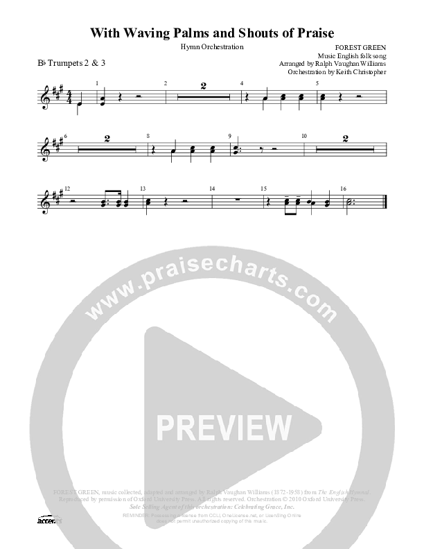 With Waving Palms And Shouts Of Praise Trumpet 2/3 ()
