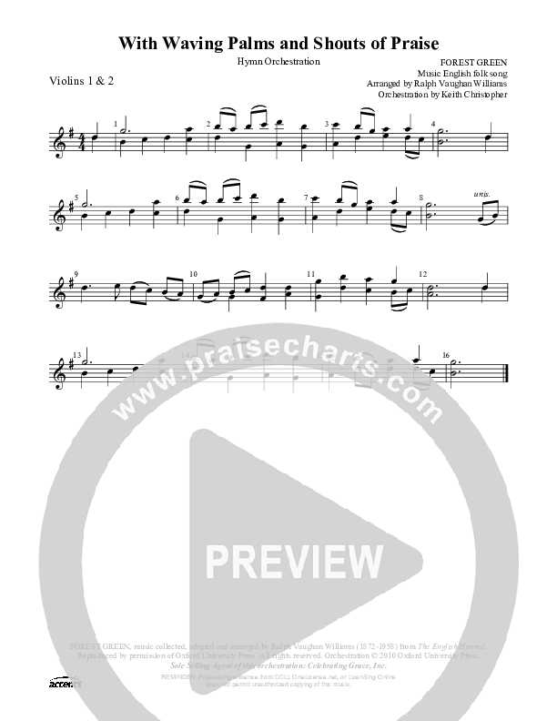 With Waving Palms And Shouts Of Praise Violin 1/2 ()
