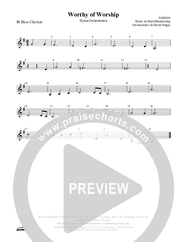Worthy Of Worship Bass Clarinet ()