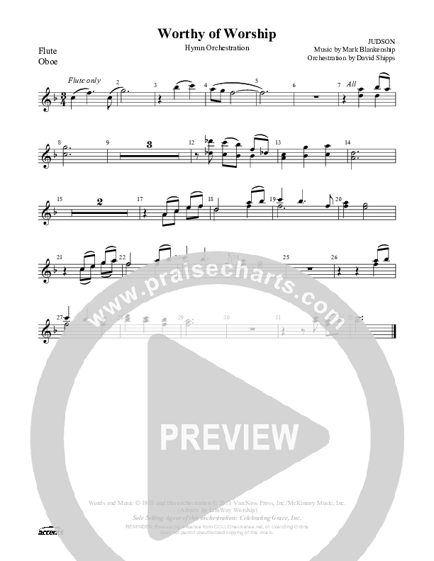 Worthy Of Worship Flute/Oboe ()