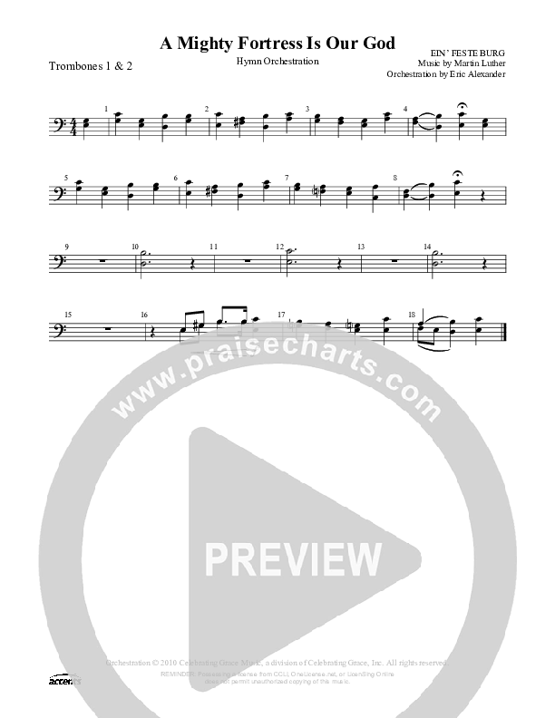 A Mighty Fortress Is Our God Trombone 1/2 ()