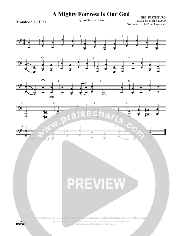 A Mighty Fortress Is Our God Trombone 3/Tuba ()