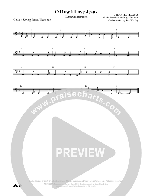 O How I Love Jesus Cello/Bass ()