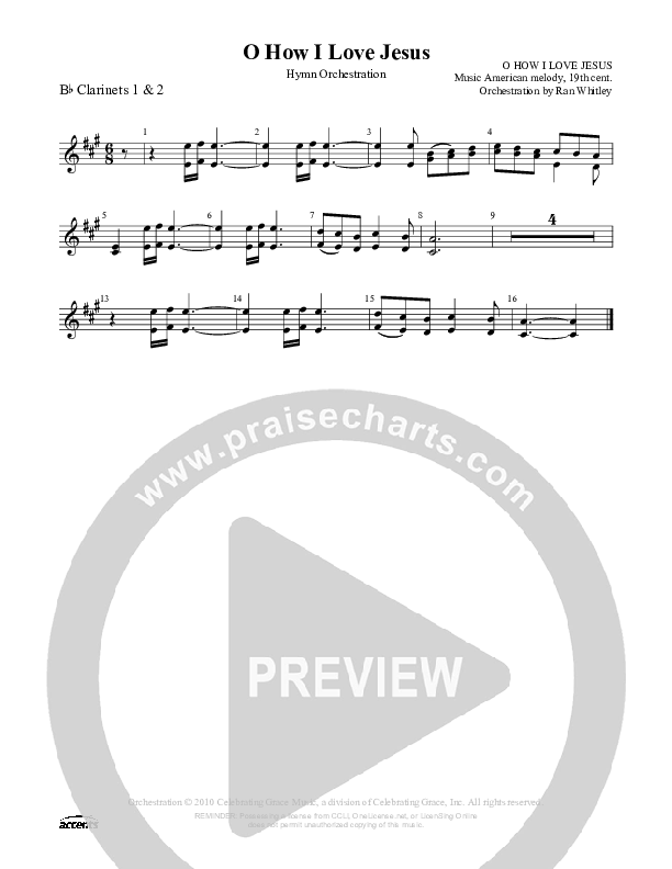 O How I Love Jesus Clarinet 1/2 ()