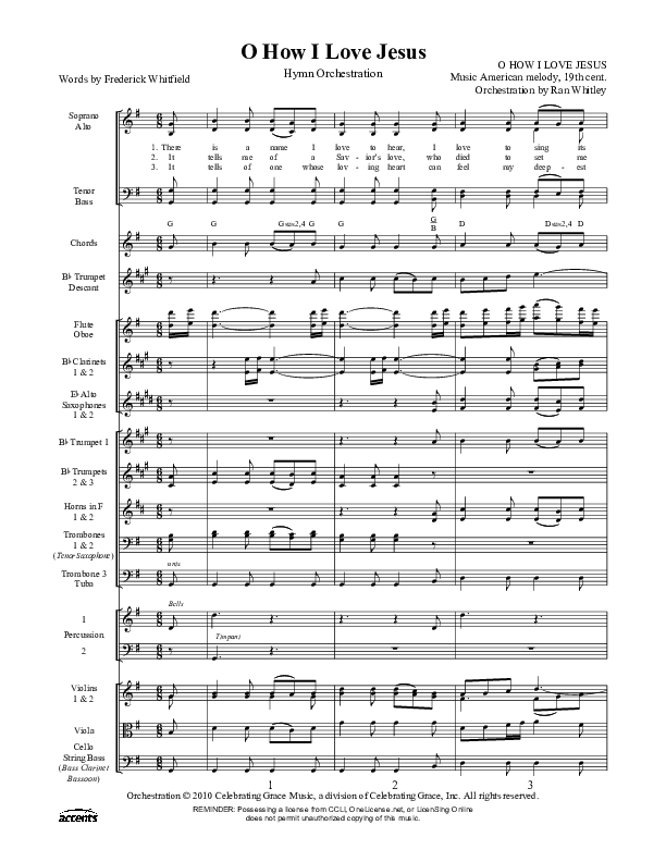 O How I Love Jesus Orchestration ()