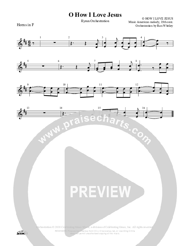 O How I Love Jesus French Horn ()