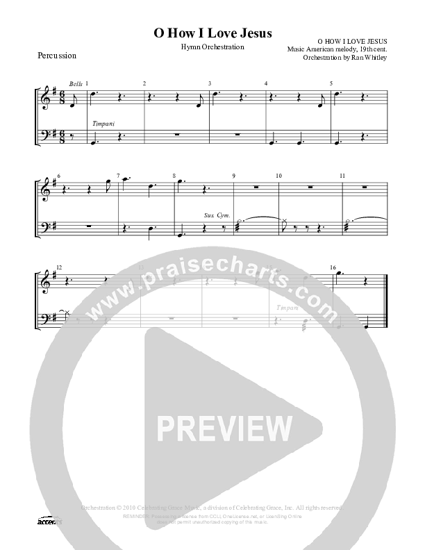 O How I Love Jesus Percussion ()