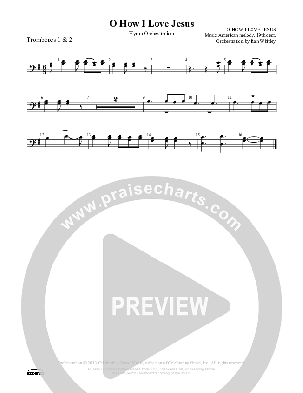 O How I Love Jesus Trombone 1/2 ()
