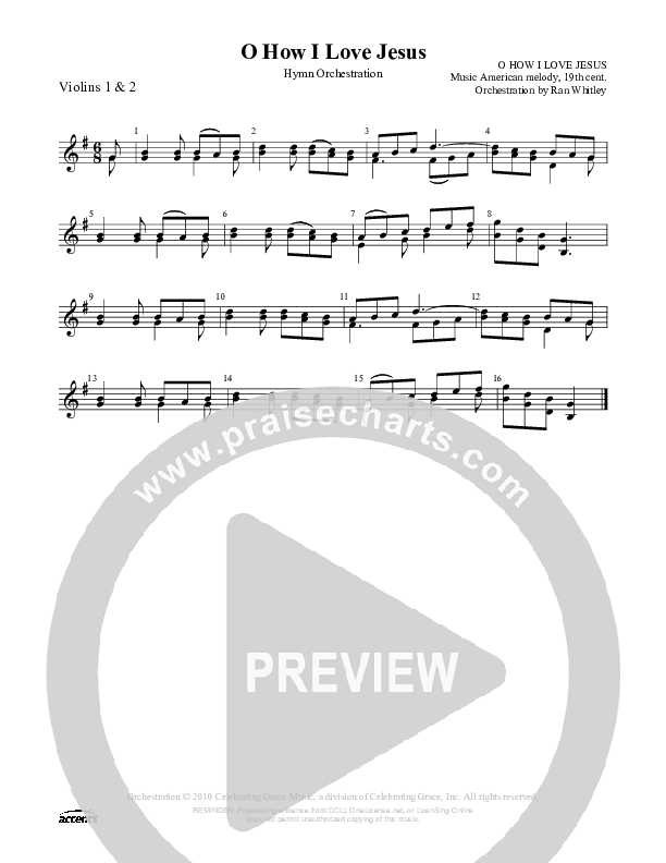 O How I Love Jesus Violin 1/2 ()