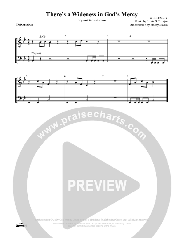 There's A Wilderness In God's Mercy Percussion ()