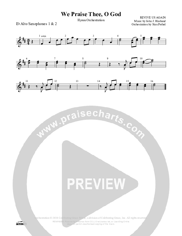 We Praise Thee O God Alto Sax 1/2 ()