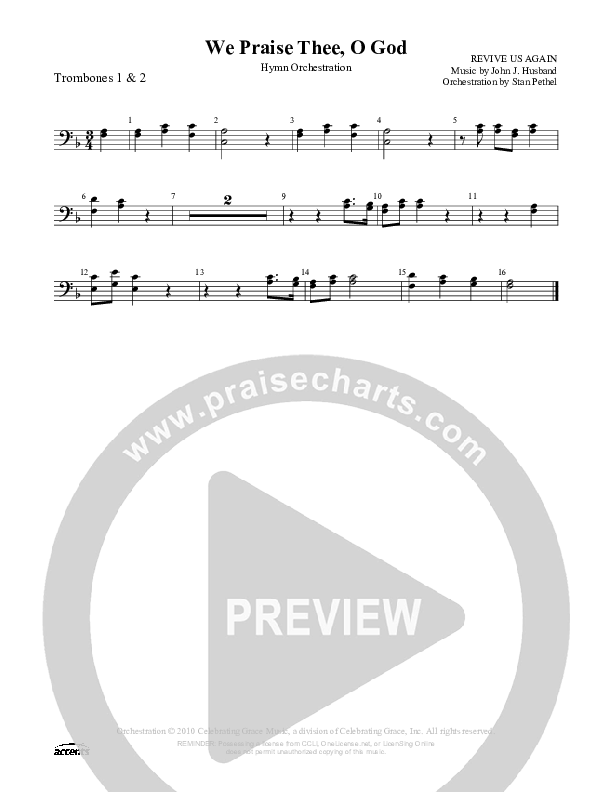 We Praise Thee O God Trombone 1/2 ()