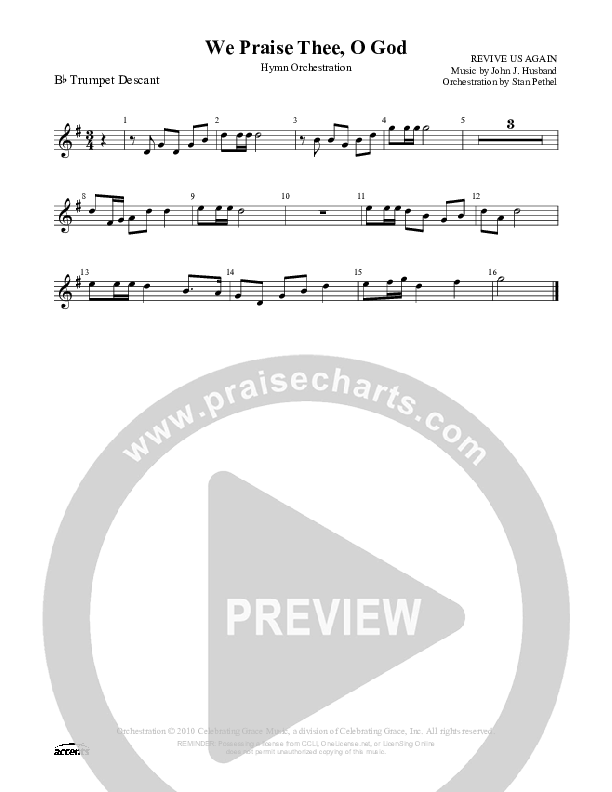 We Praise Thee O God Trumpet ()