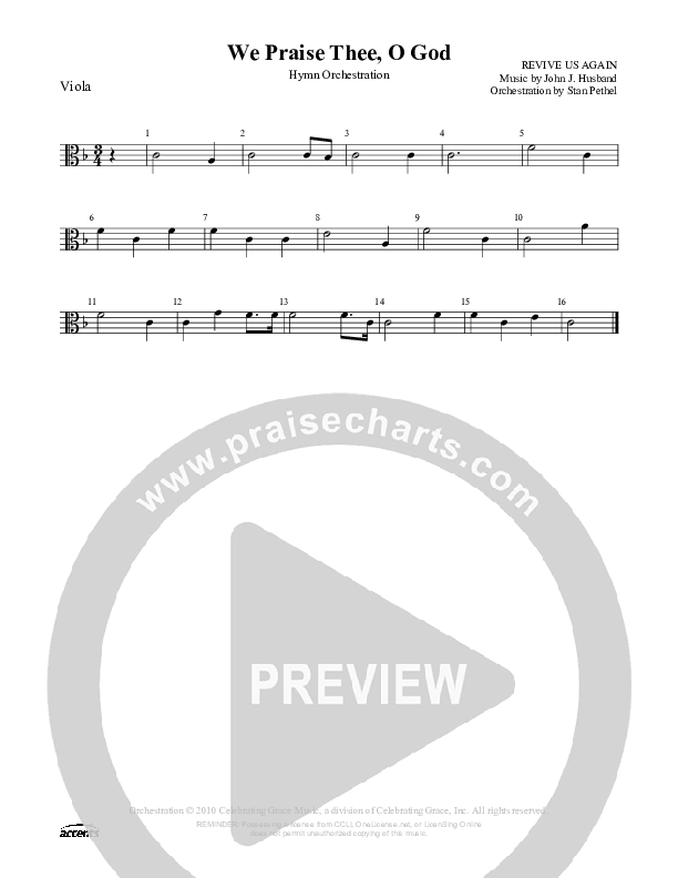 We Praise Thee O God Viola ()