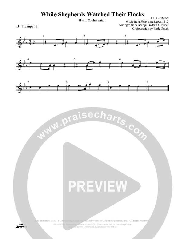 While Shepherds Watched Their Flocks Trumpet 1 (Celebrating Grace)