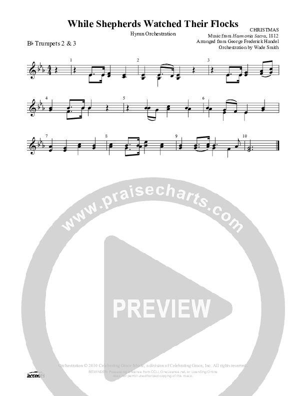 While Shepherds Watched Their Flocks Trumpet 2/3 (Celebrating Grace)