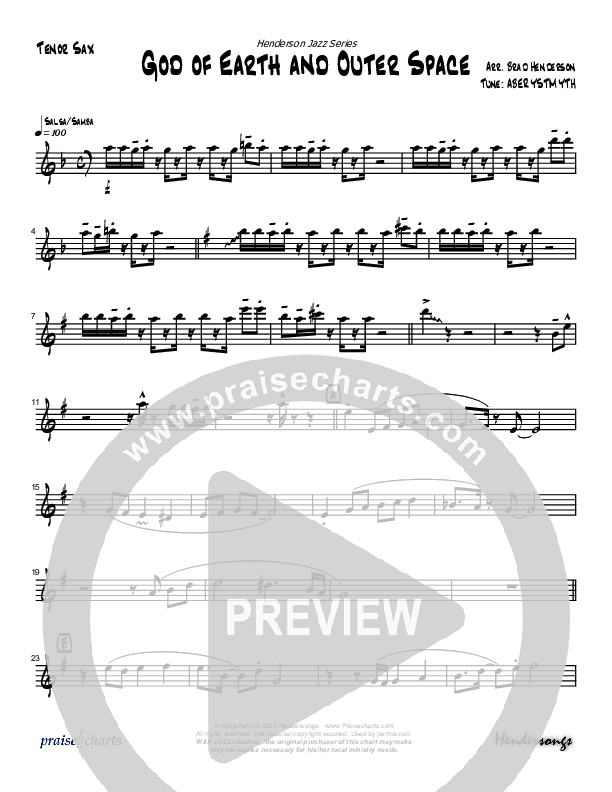 God Of Earth And Outer Space (Instrumental) Tenor Sax 2 (Brad Henderson)