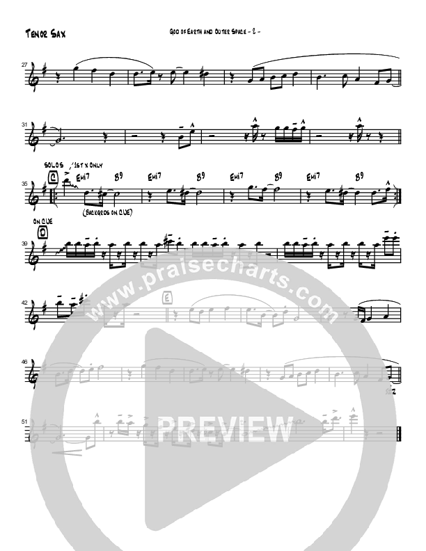 God Of Earth And Outer Space (Instrumental) Tenor Sax 2 (Brad Henderson)
