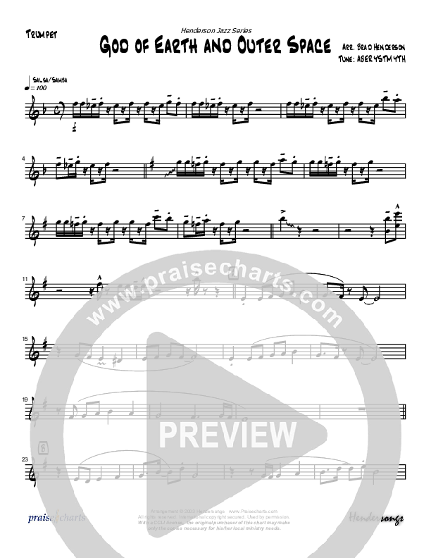God Of Earth And Outer Space (Instrumental) Trumpet (Brad Henderson)