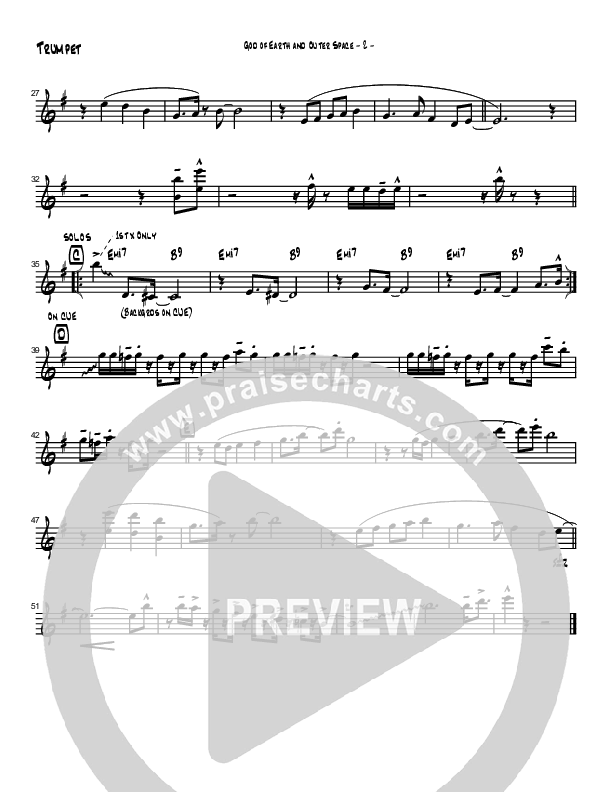 God Of Earth And Outer Space (Instrumental) Trumpet (Brad Henderson)