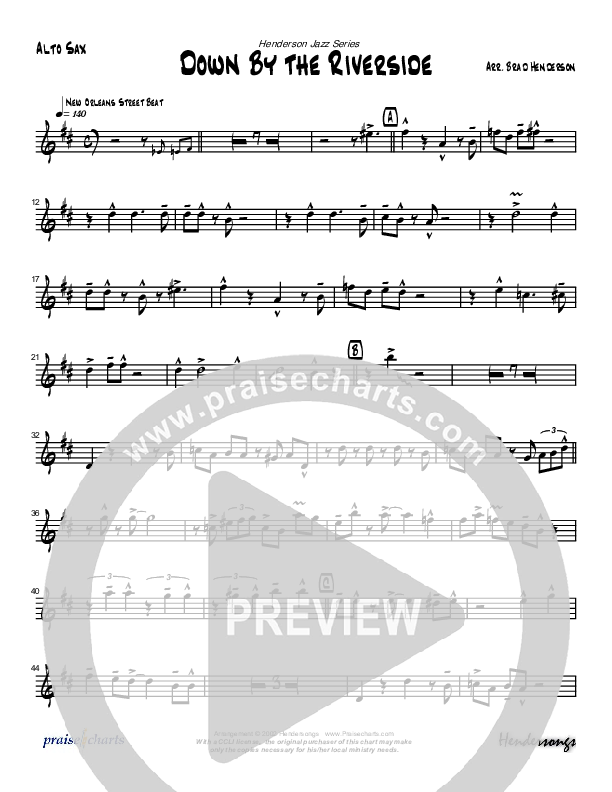 Down By The Riverside (Instrumental) Alto Sax (Brad Henderson)