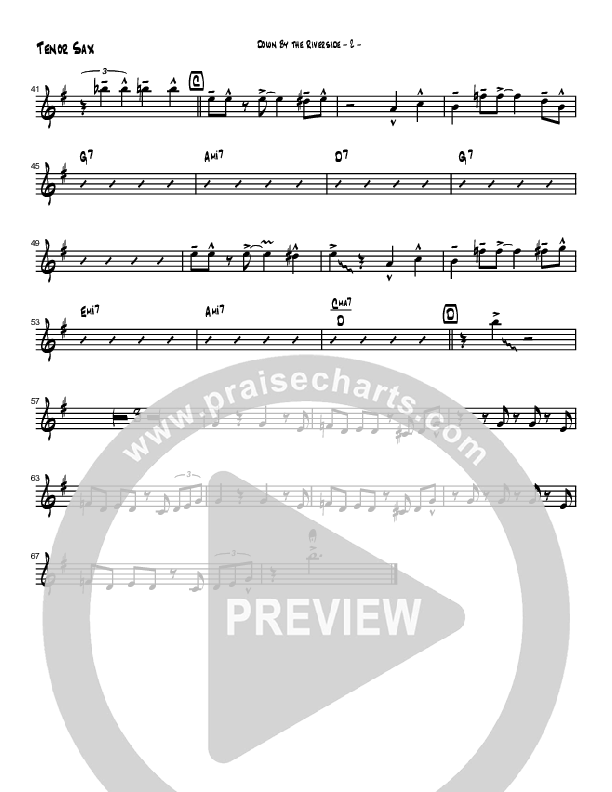 Down By The Riverside (Instrumental) Tenor Sax 2 (Brad Henderson)