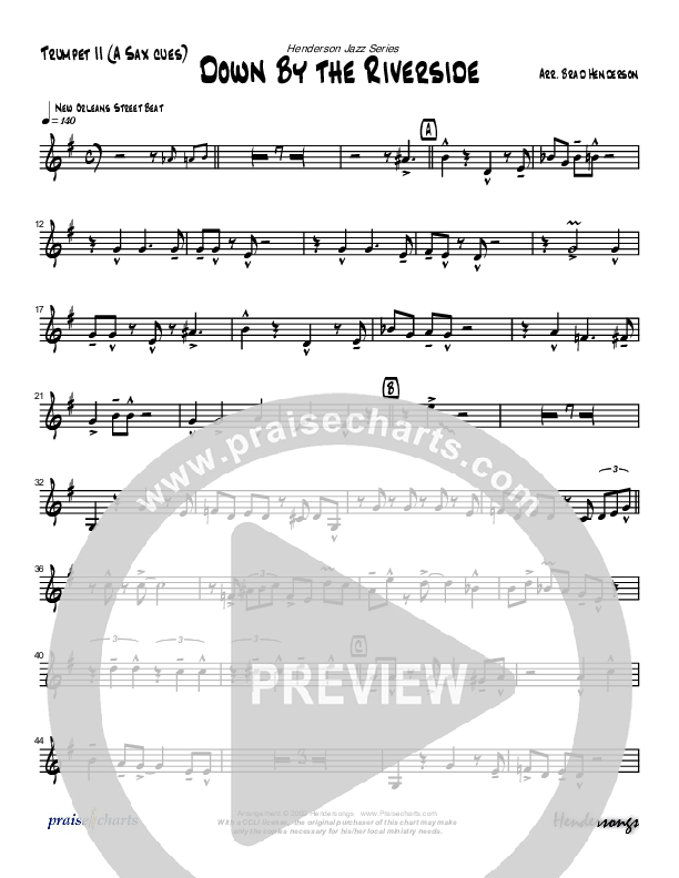 Down By The Riverside (Instrumental) Trumpet 2 (Brad Henderson)