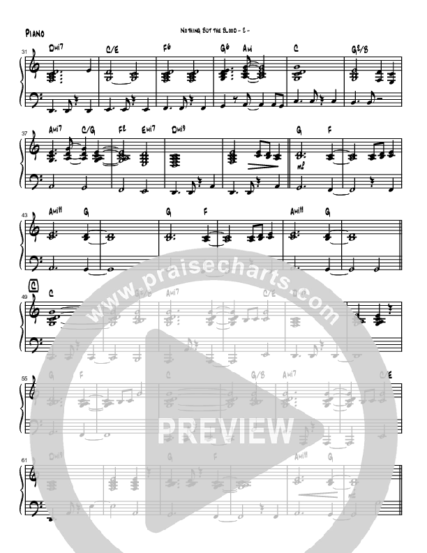 Nothing But The Blood (Instrumental) Piano Sheet (Brad Henderson)