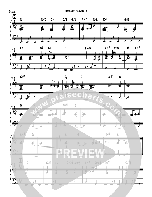 Nothing But The Blood (Instrumental) Piano Sheet (Brad Henderson)