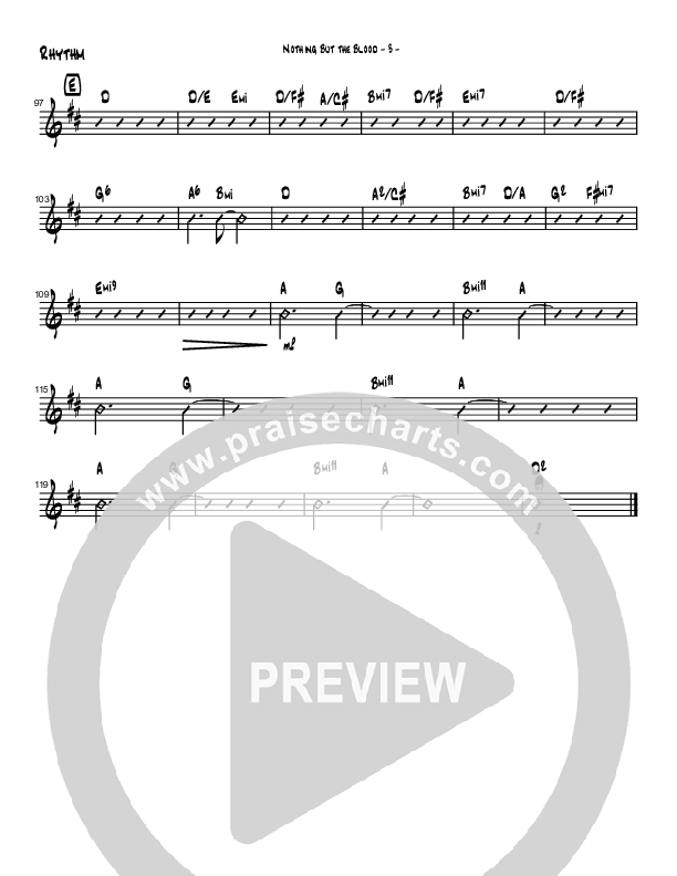 Nothing But The Blood (Instrumental) Rhythm Chart (Brad Henderson)