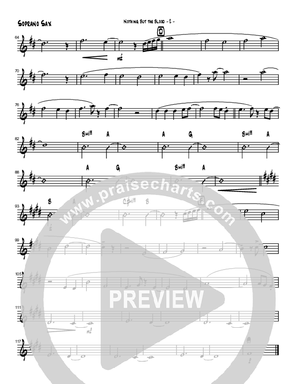 Nothing But The Blood (Instrumental) Soprano Sax (Brad Henderson)