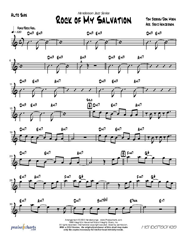 Rock Of My Salvation Alto Sax (Brad Henderson)