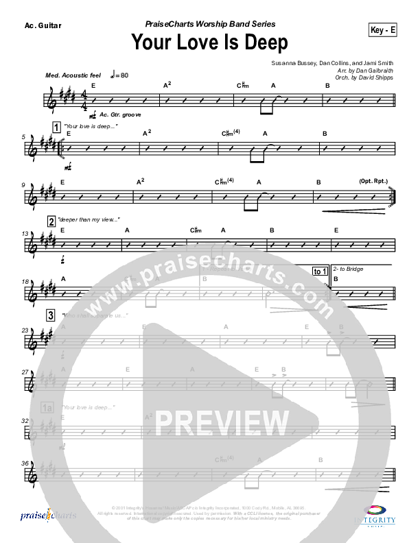 Your Love Is Deep Rhythm Chart (Jami Smith)