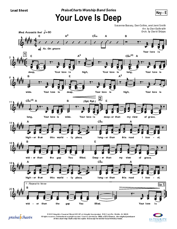 Your Love Is Deep Lead Sheet (SAT) (Jami Smith)