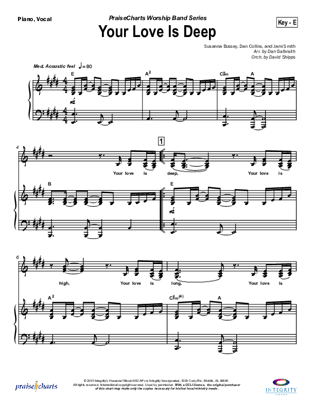 Your Love Is Deep Piano/Vocal & Lead (Jami Smith)