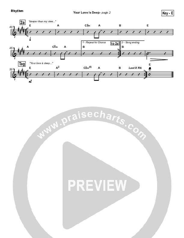 Your Love Is Deep Rhythm Chart (Jami Smith)