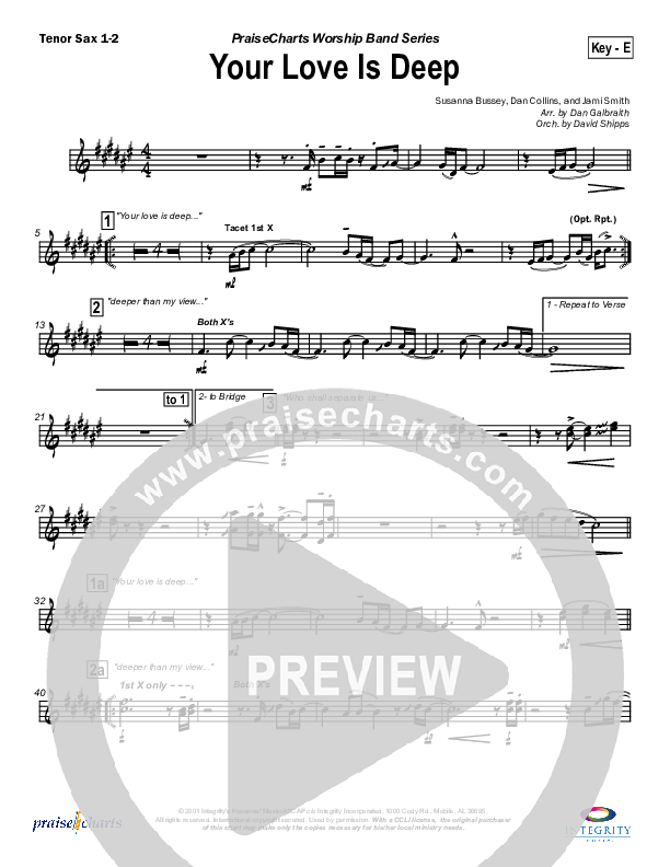 Your Love Is Deep Tenor Sax 1/2 (Jami Smith)